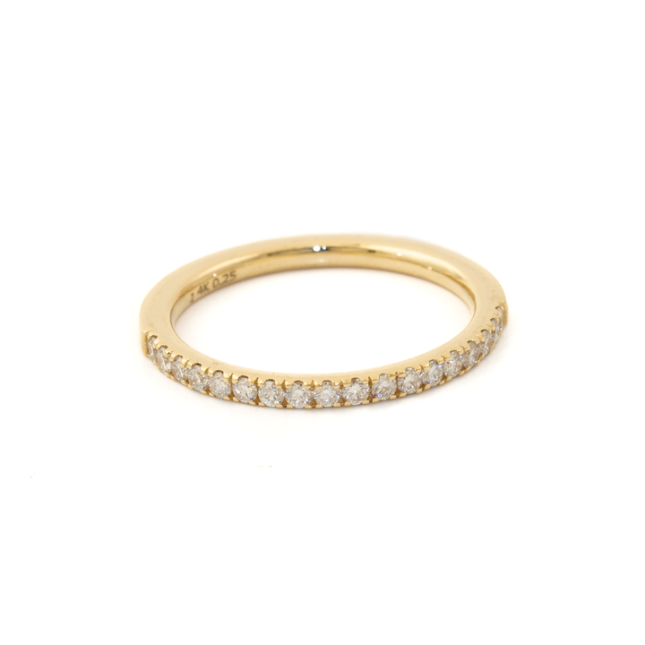 18k Yellow Gold x 2mm Pavé 0.25ctw Lab Diamond VVS+ EF ½ Eternity Band