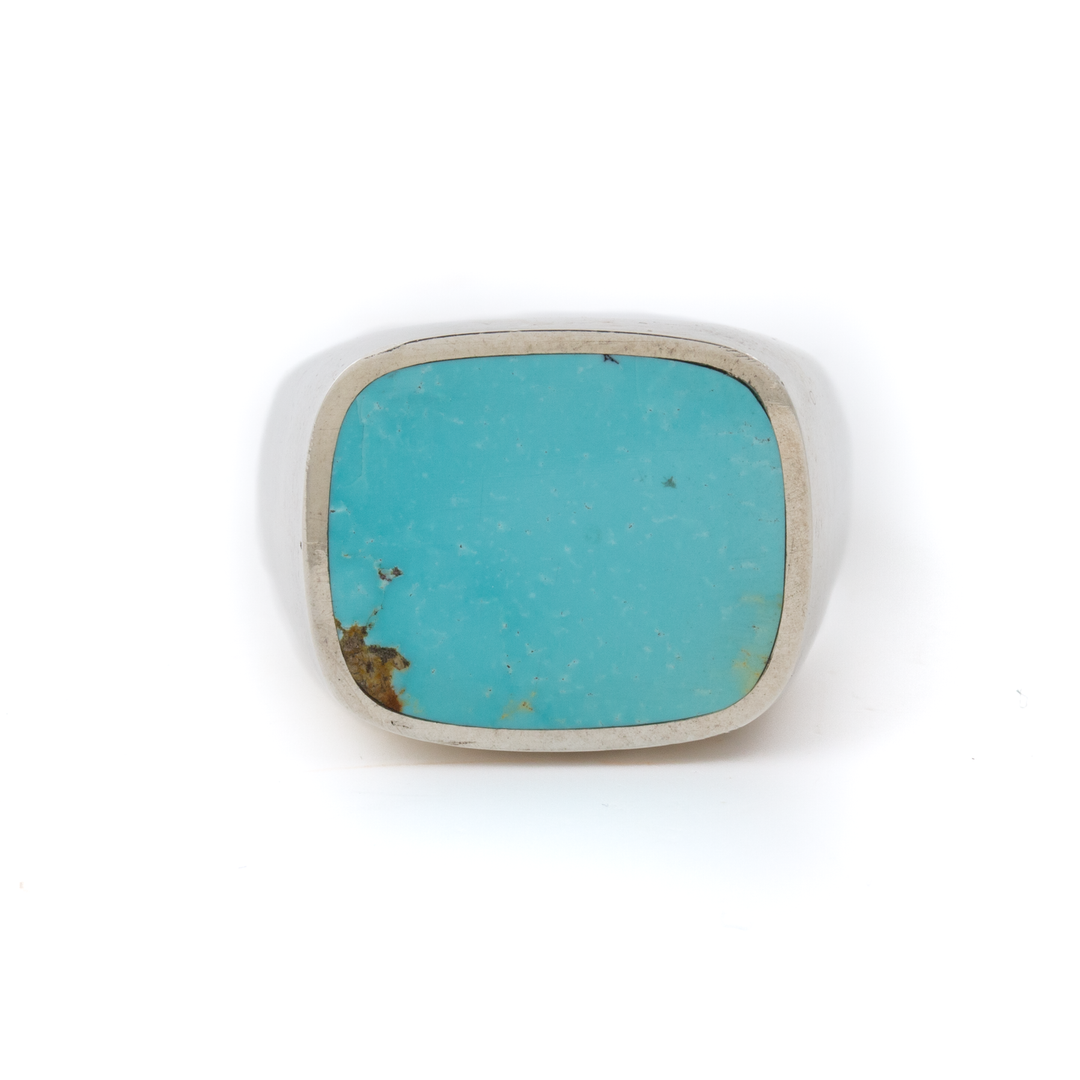 Silver x Armenian Turquoise Cushion Inlay Signet