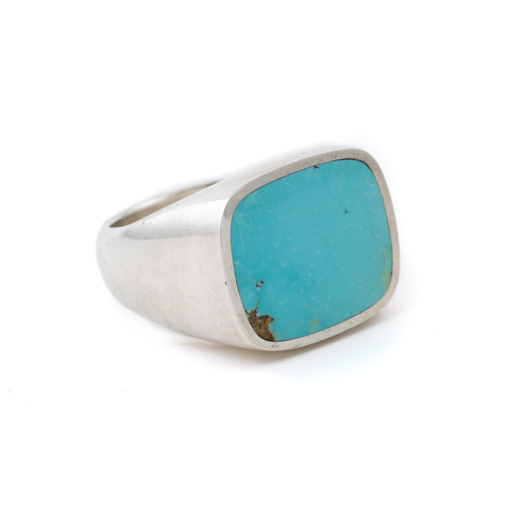 Silver x Armenian Turquoise Cushion Inlay Signet