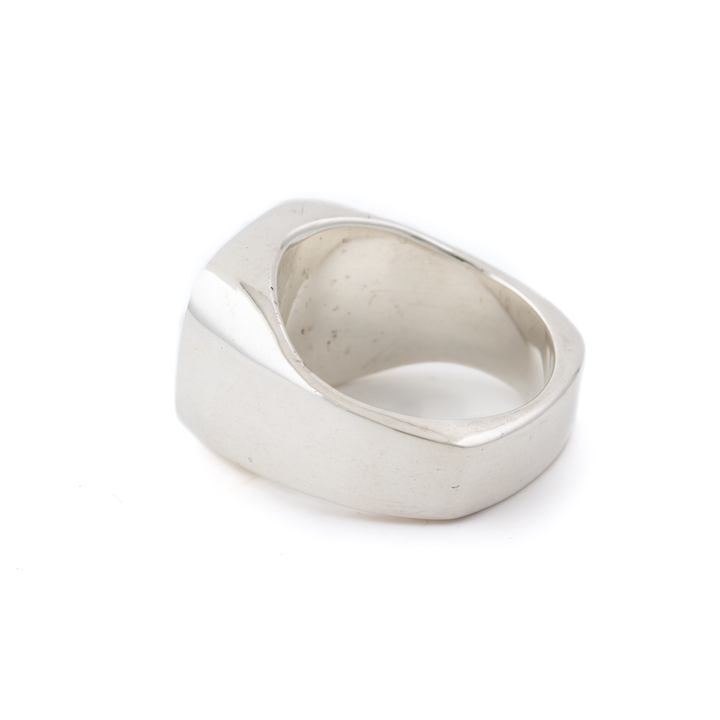 Silver x Royston Turquoise Cushion Inlay Euro Signet