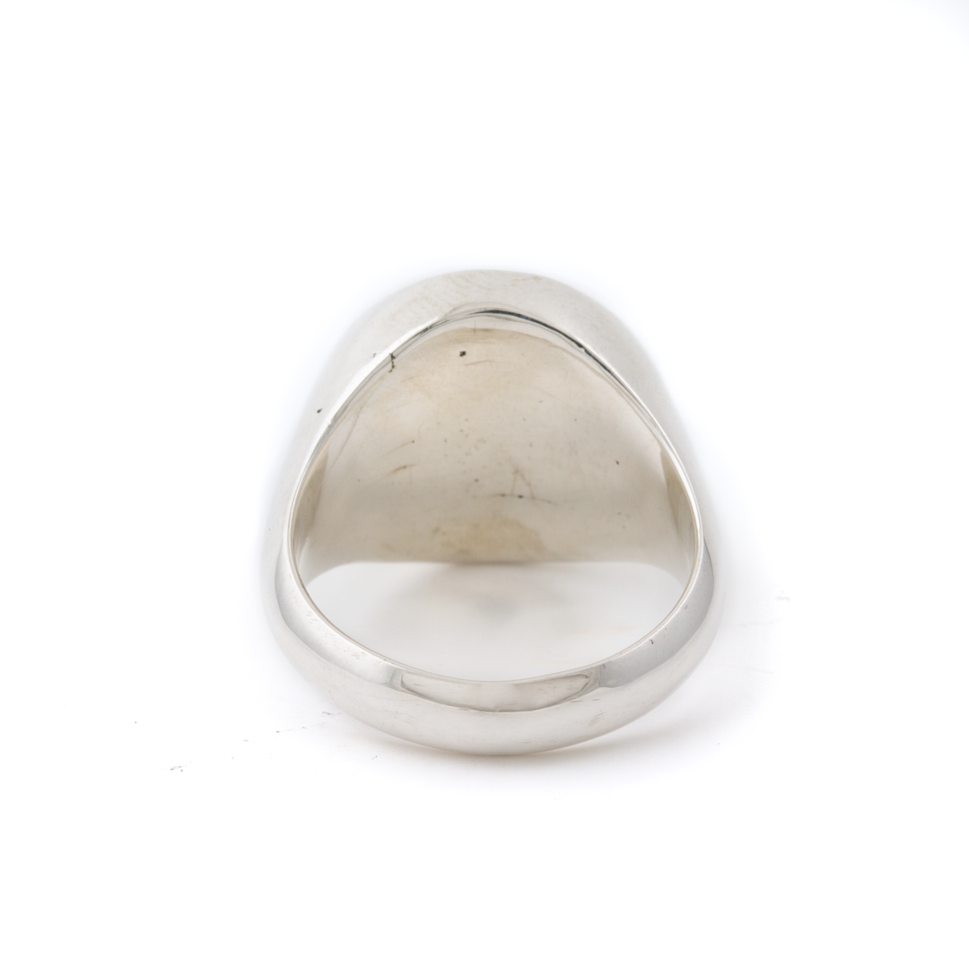 Silver x  Tiger's Eye Round Inlay Signet