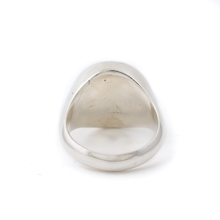 Silver x  Tiger's Eye Round Inlay Signet