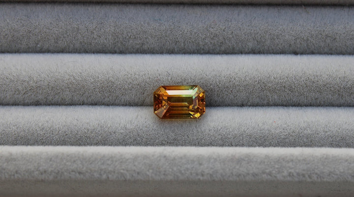 2.06ct Emerald Cut Yellow Parti Sapphire - Kingdom Jewelry