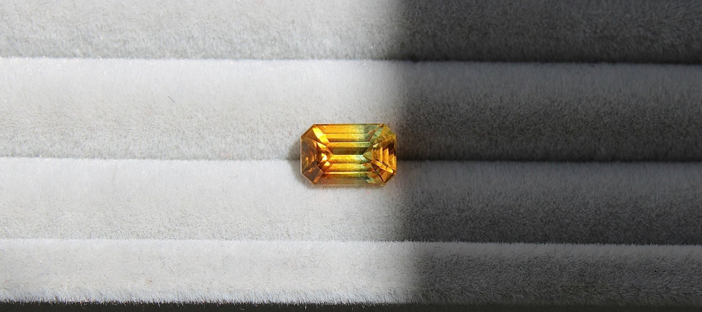 
                      
                        2.06ct Emerald Cut Yellow Parti Sapphire - Kingdom Jewelry
                      
                    