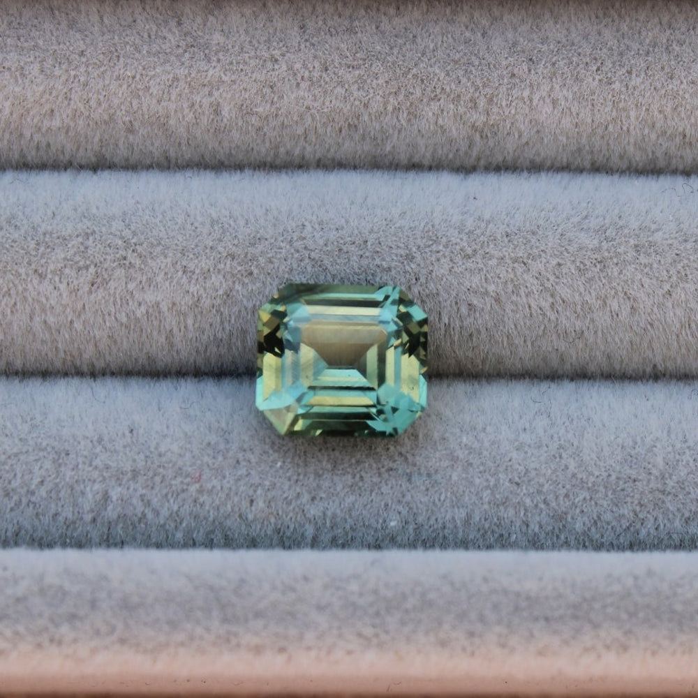 2.10ct Asscher Teal Sapphire - Kingdom Jewelry