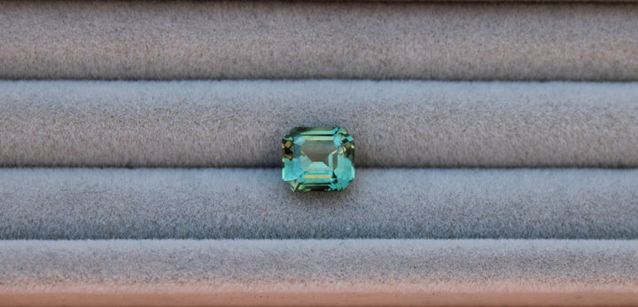 2.10ct Asscher Teal Sapphire - Kingdom Jewelry