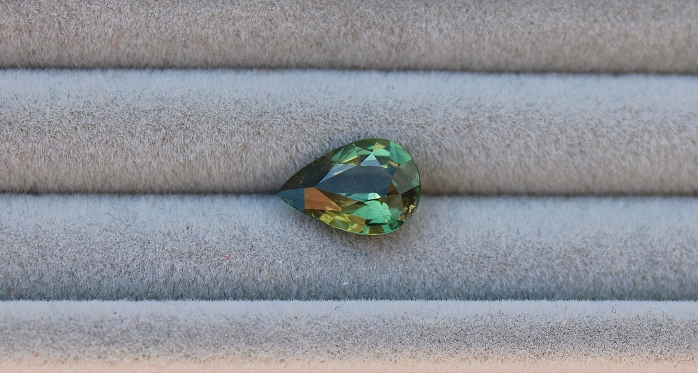 2.21ct Pear Shape Green Sapphire - Kingdom Jewelry