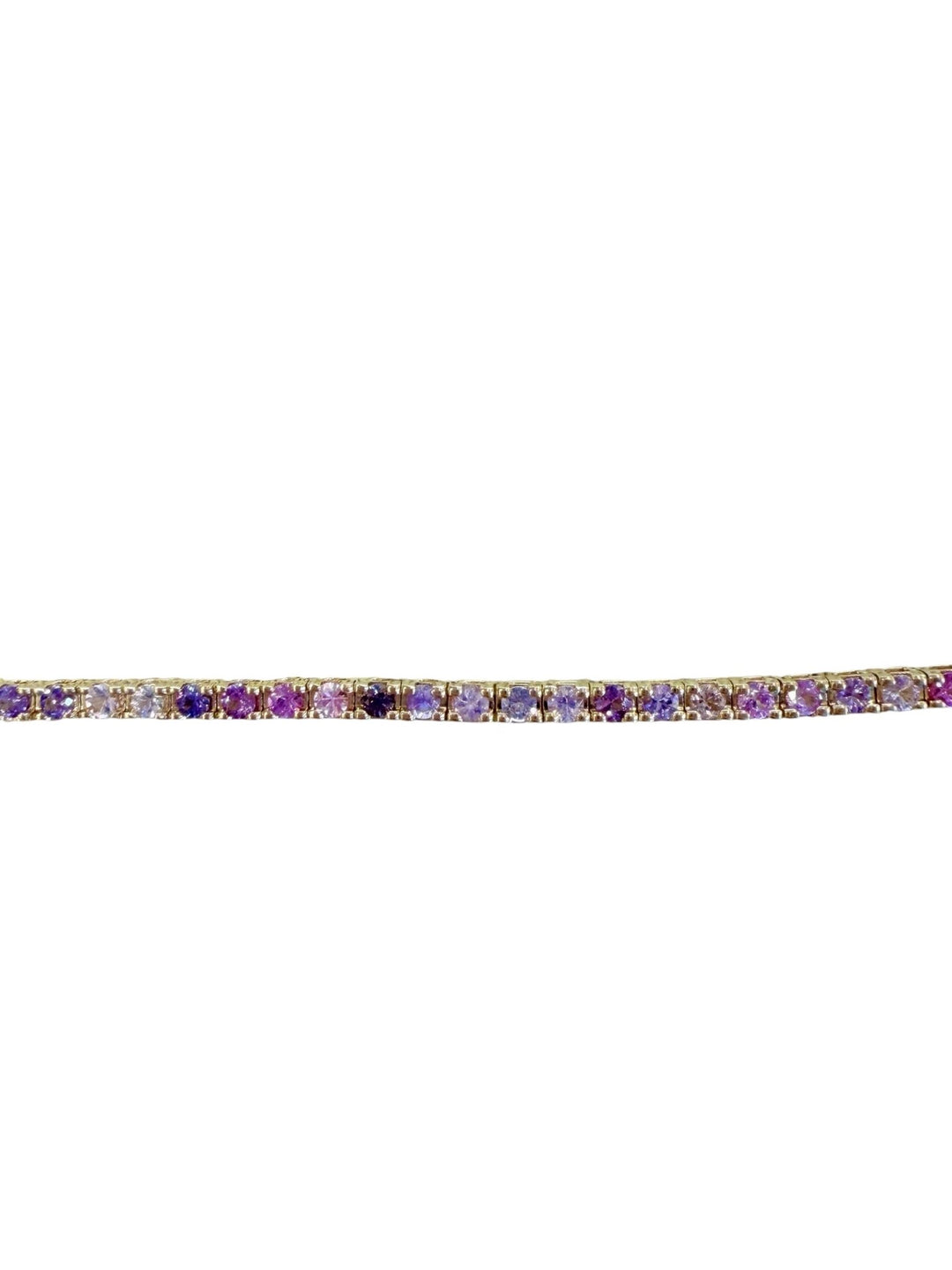 2.5mm Madagascar Heated and Unheated Lilac Sapphire 14K Yellow Gold 7” Tennis Bracelet - Kingdom Jewelry