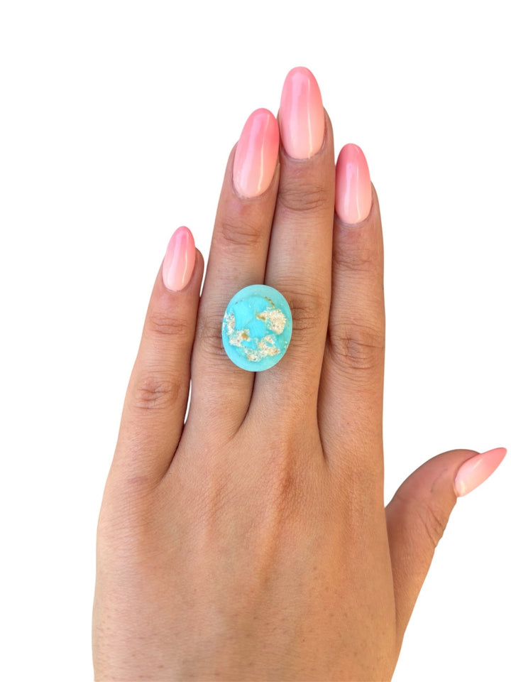 27ct Persian Robins Egg Blue Natural Turquoise - Kingdom Jewelry