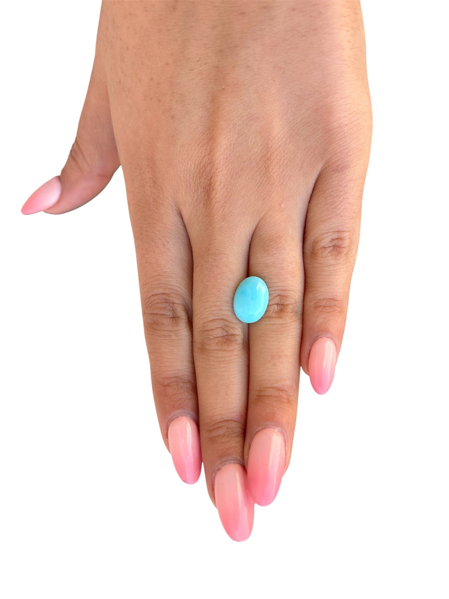3.15ct Natural Robin's Egg Blue Persian Turquoise Cabochon - Kingdom Jewelry