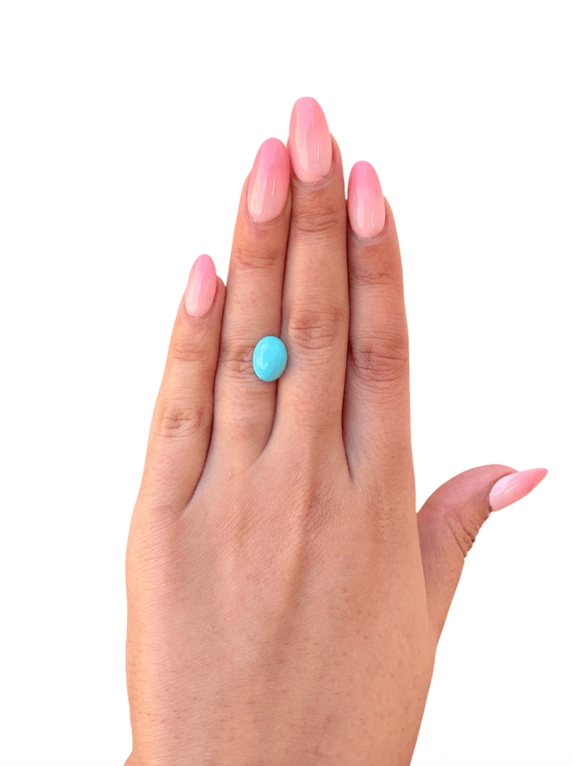 3.15ct Persian Robins Egg Blue Natural Turquoise Flat Back - Kingdom Jewelry
