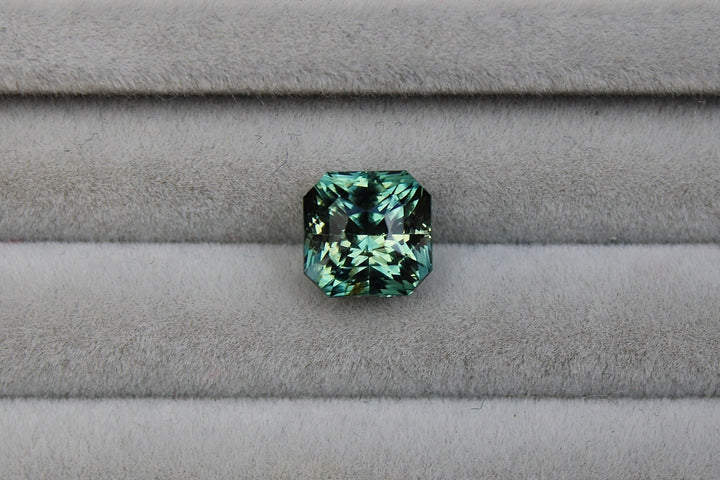 3.40ct Asscher Teal Sapphire - Kingdom Jewelry