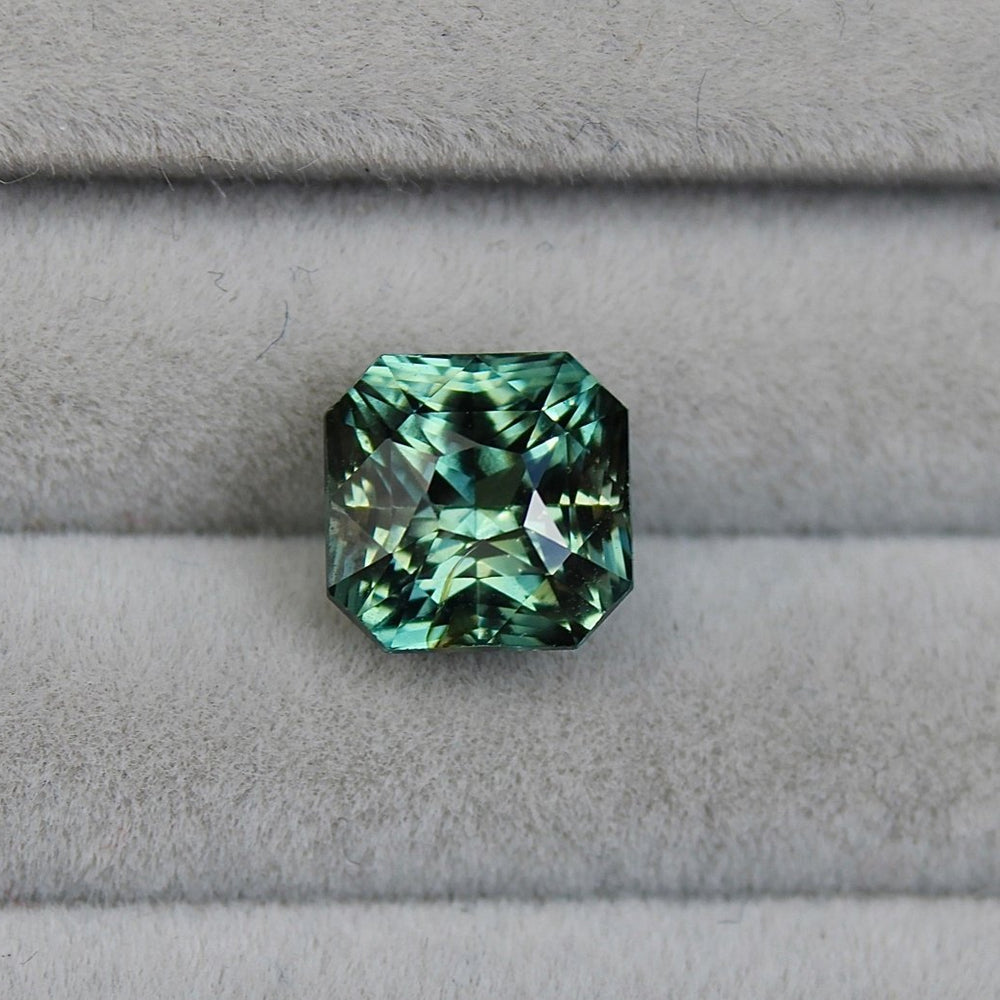 3.40ct Asscher Teal Sapphire - Kingdom Jewelry