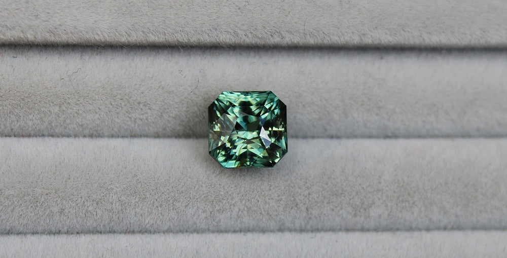 3.40ct Asscher Teal Sapphire - Kingdom Jewelry