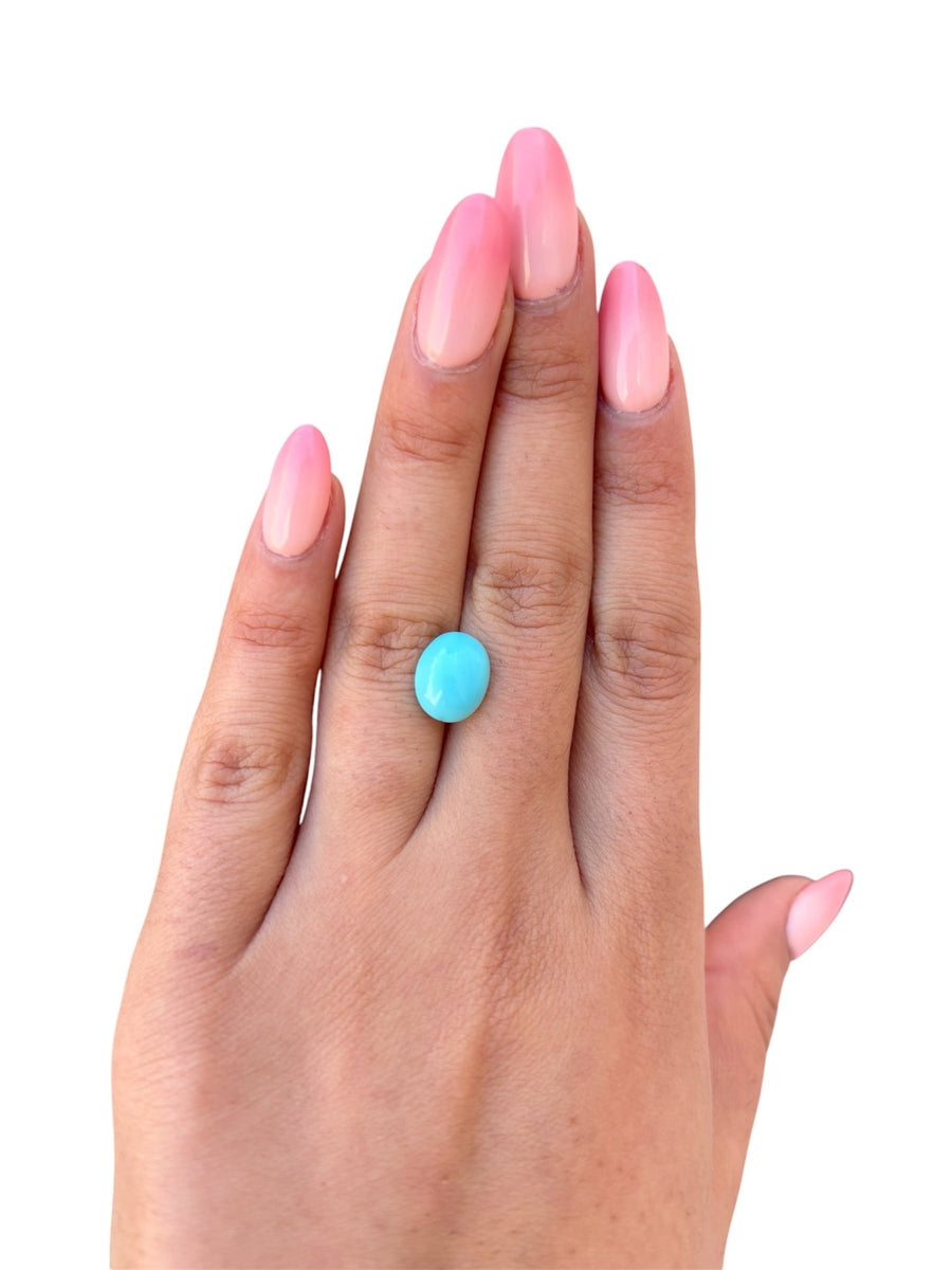 3.45ct Natural Robin's Egg Blue Persian Turquoise Cabochon - Kingdom Jewelry