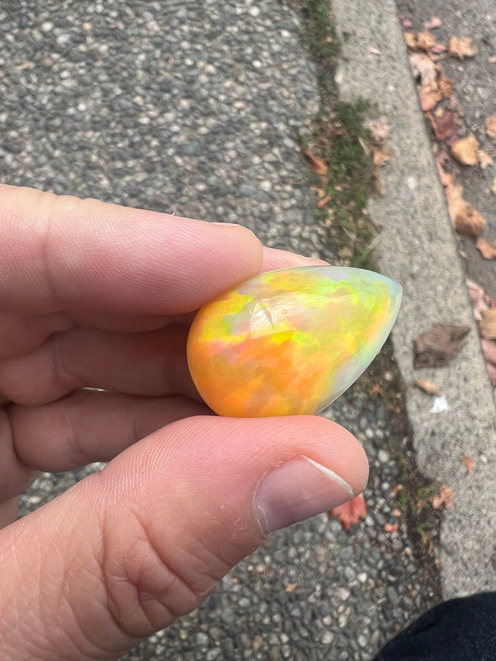 35.20 ct Teardrop x Fiery Ethiopian Welo Opal - Kingdom Jewelry
