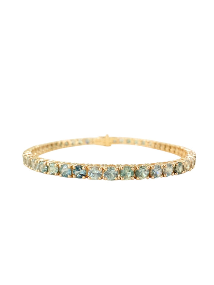 3.5mm Montana Sapphire 14K Yellow Gold 7” Tennis Bracelet - Kingdom Jewelry