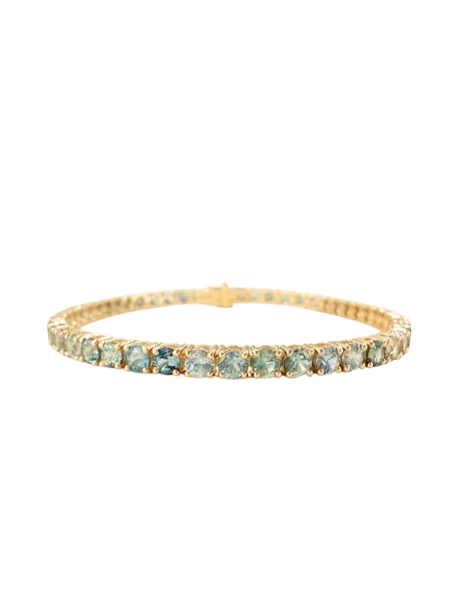 3.5mm Montana Sapphire 14K Yellow Gold 7” Tennis Bracelet - Kingdom Jewelry
