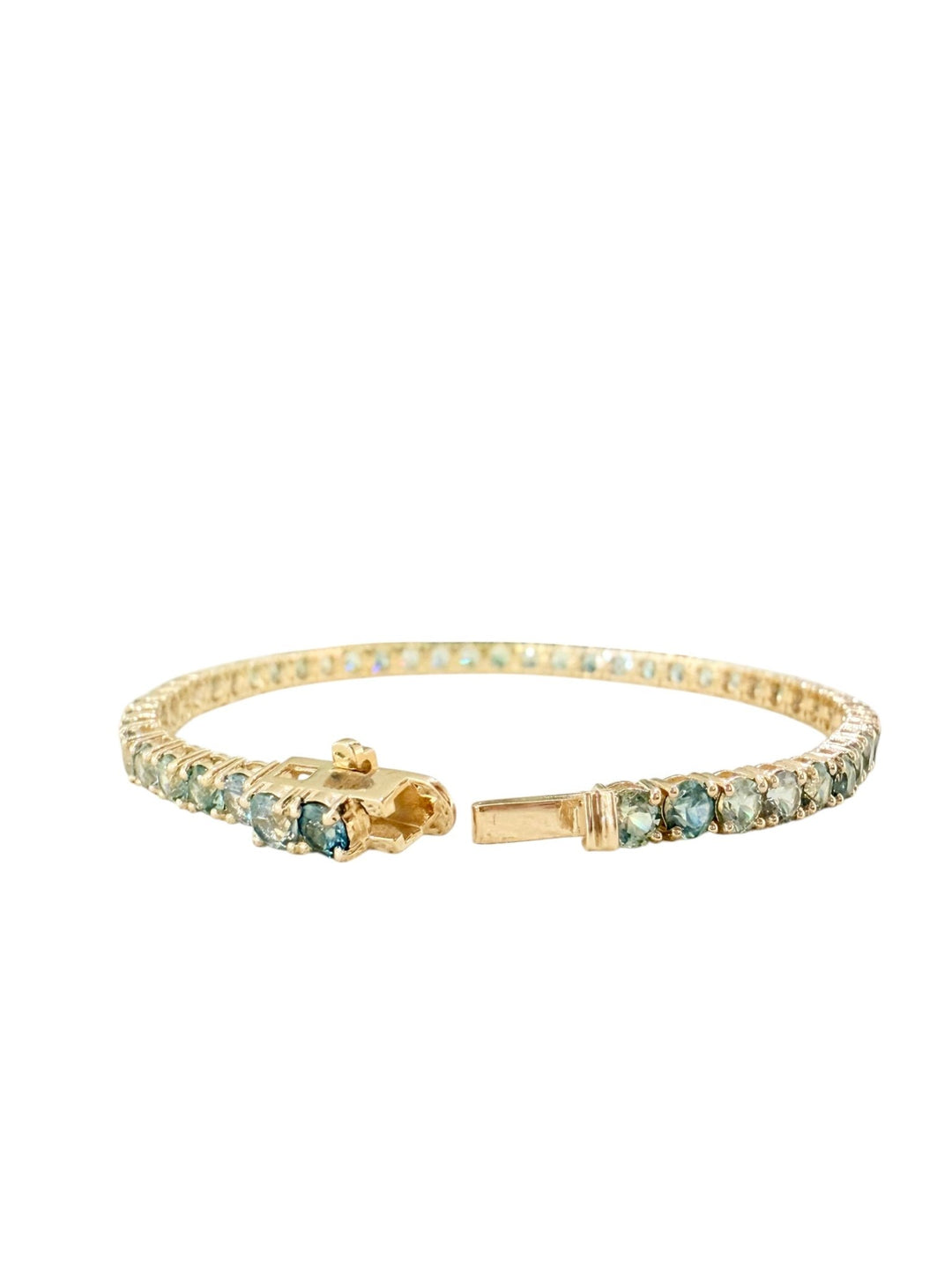 3.5mm Montana Sapphire 14K Yellow Gold 7” Tennis Bracelet - Kingdom Jewelry