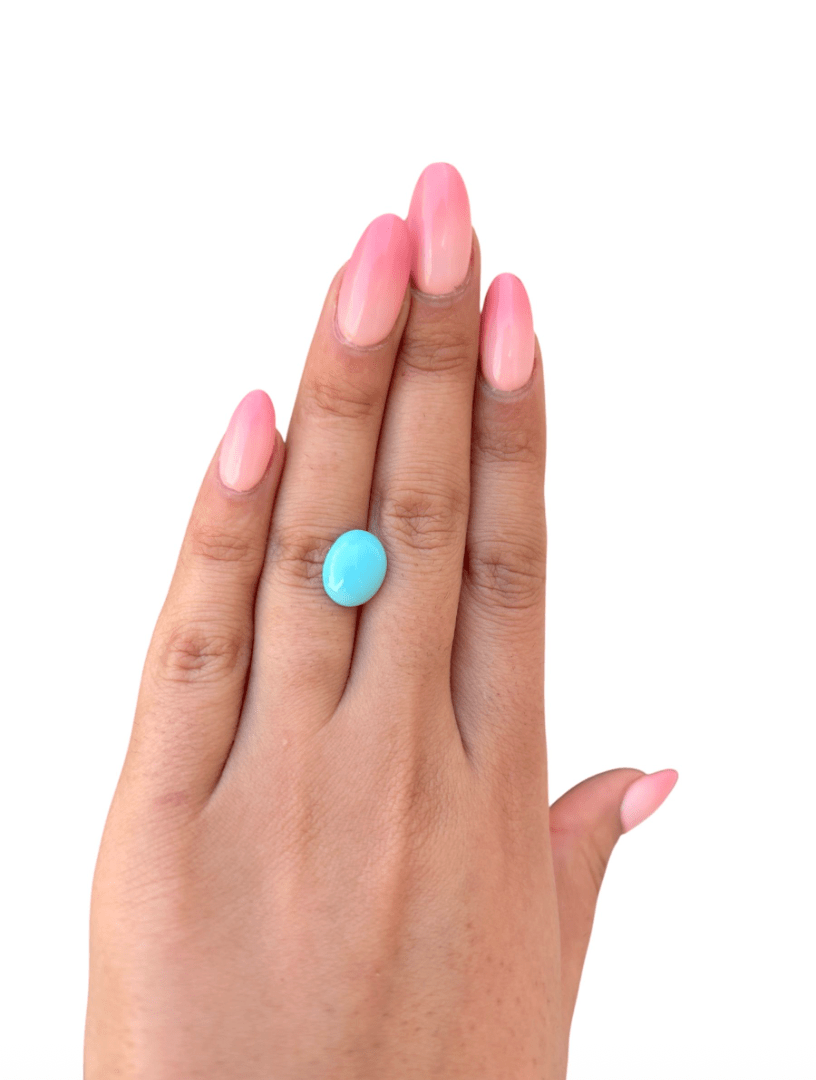 3.65ct Persian Robins Egg Blue Natural Turquoise - Kingdom Jewelry