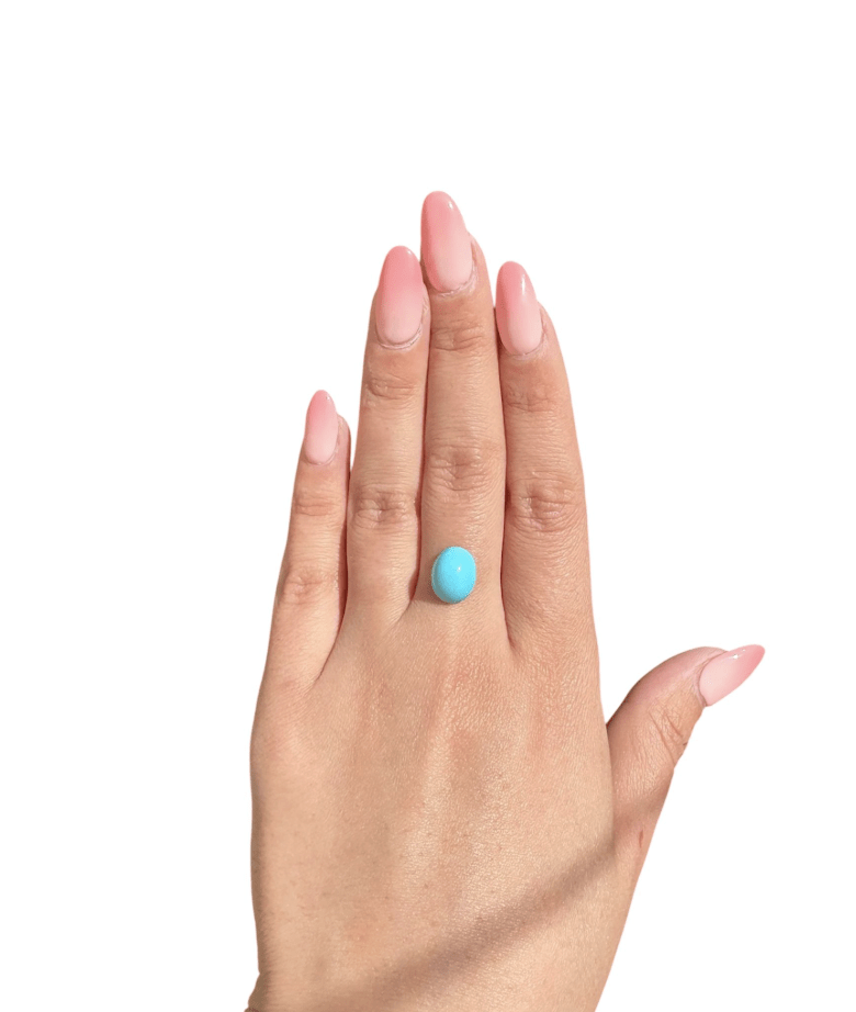 3.70ct Natural Robin's Egg Blue Persian Turquoise Cabochon - Kingdom Jewelry