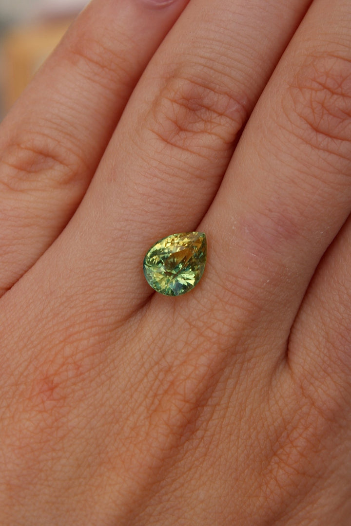 3.75 ct Pear Parti Sapphire - Kingdom Jewelry