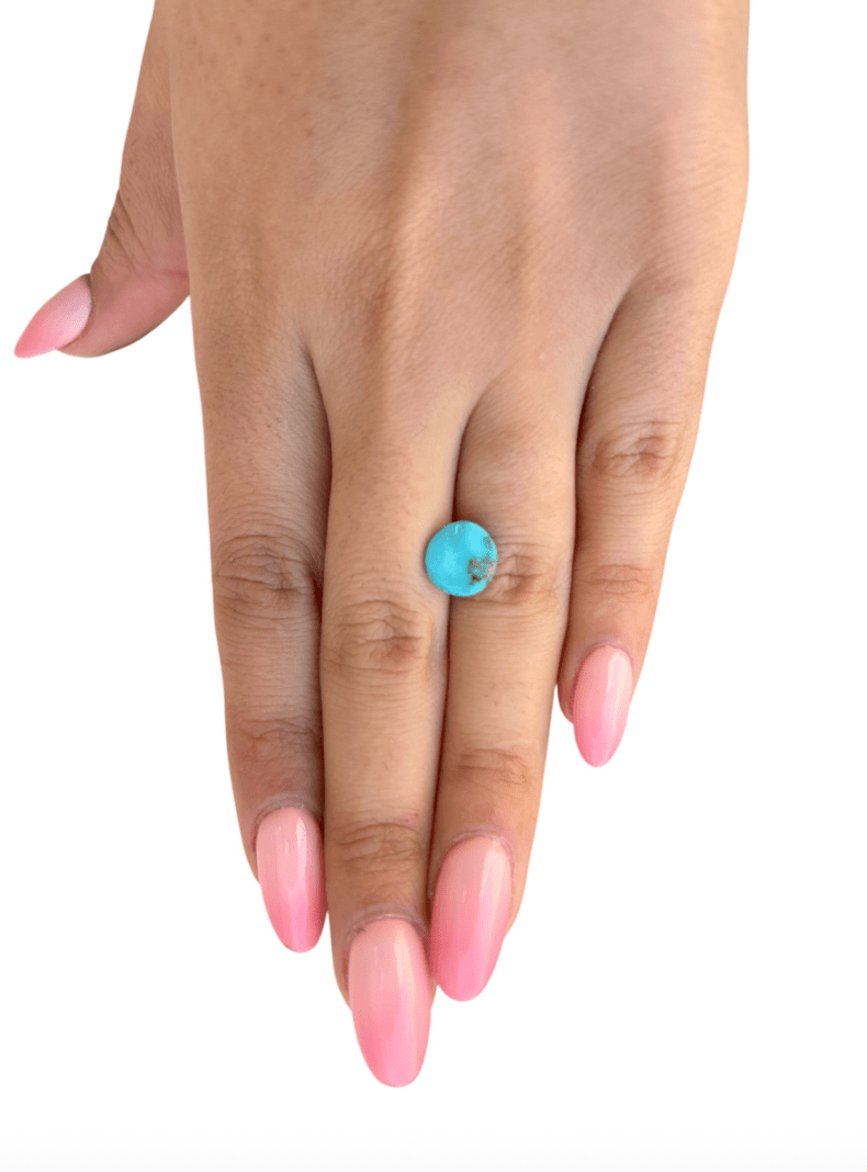 3ct Natural Robin's Egg Blue Persian Turquoise Cabochon” - Kingdom Jewelry