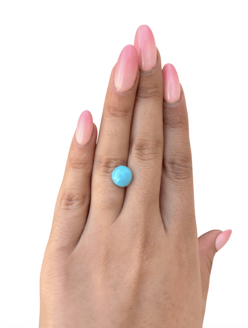 3ct Natural Robin's Egg Blue Persian Turquoise Cabochon” - Kingdom Jewelry