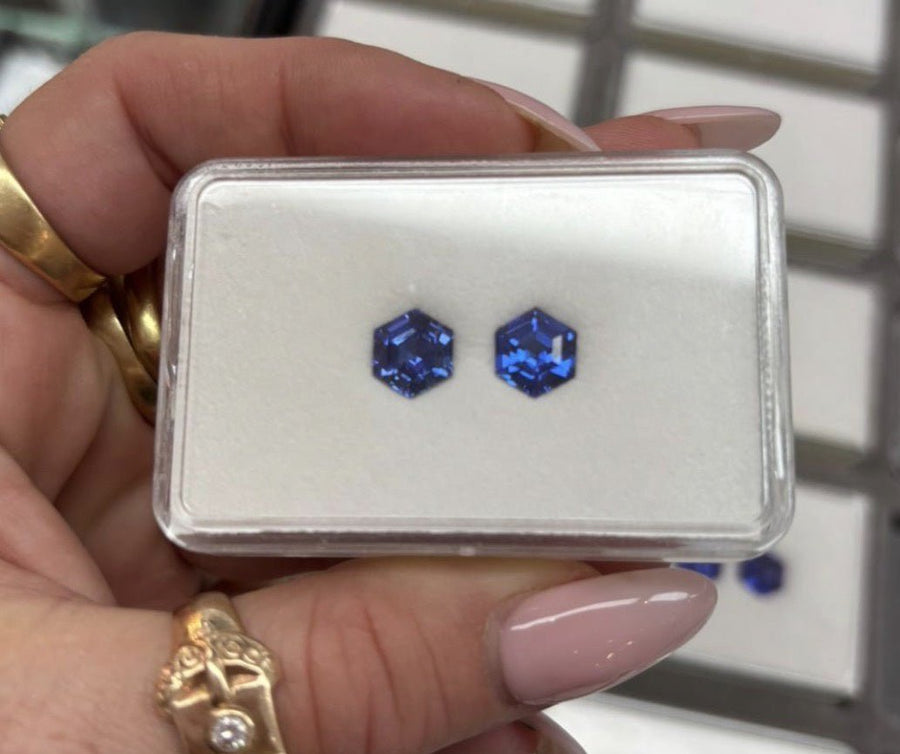 4.10 ctw Hex Cut Tanzanite - Kingdom Jewelry