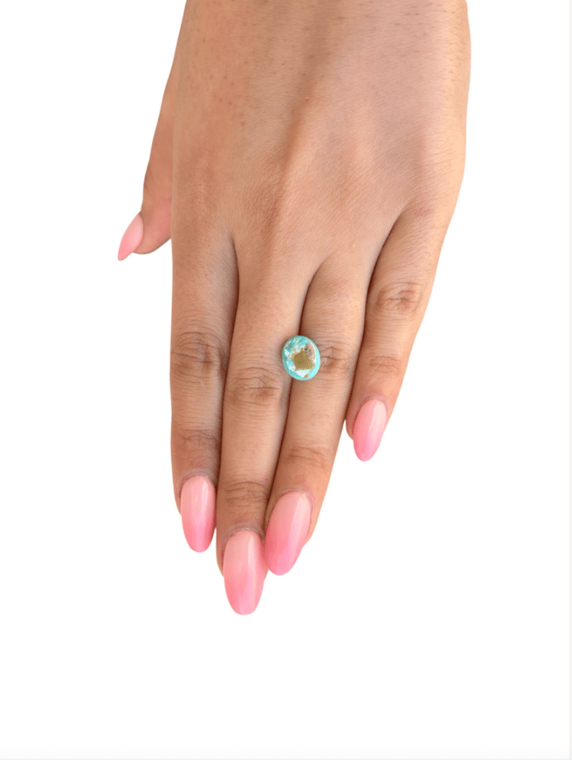 4.20ct Persian Robins Egg Blue Natural Turquoise - Kingdom Jewelry