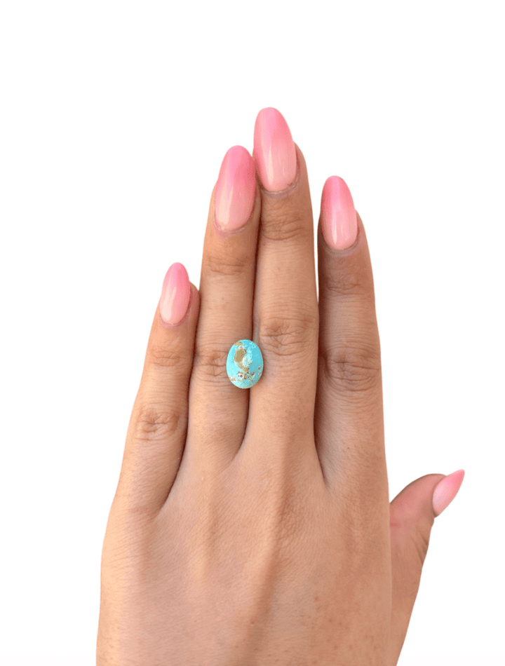4.65ct Persian Robins Egg Blue Natural Turquoise - Kingdom Jewelry