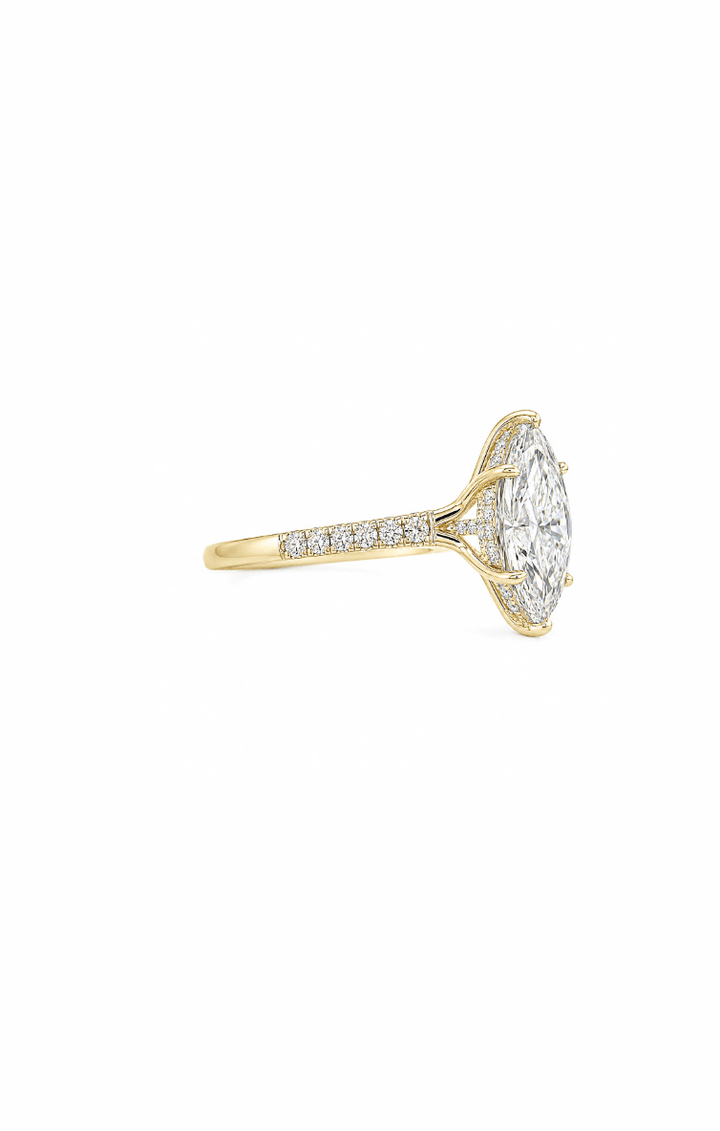 4ct Marquise Ring w/ Pave Shank - Kingdom Jewelry