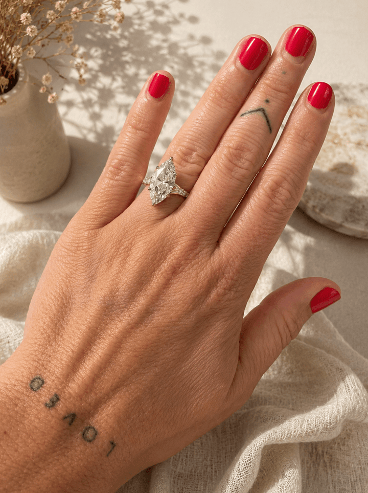 4ct Marquise Ring w/ Pave Shank - Kingdom Jewelry