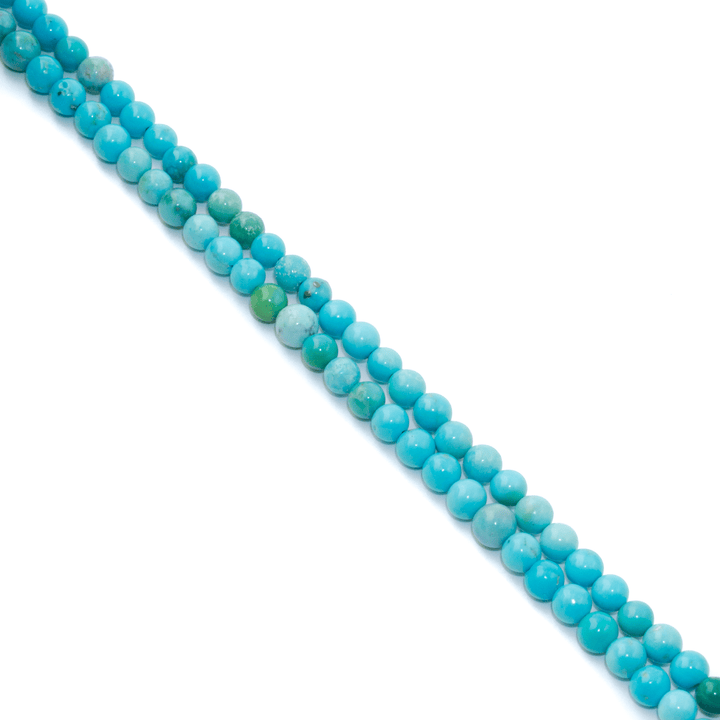 4mm Smooth Sonoran Turquoise Round Beaded Necklace - Kingdom Jewelry