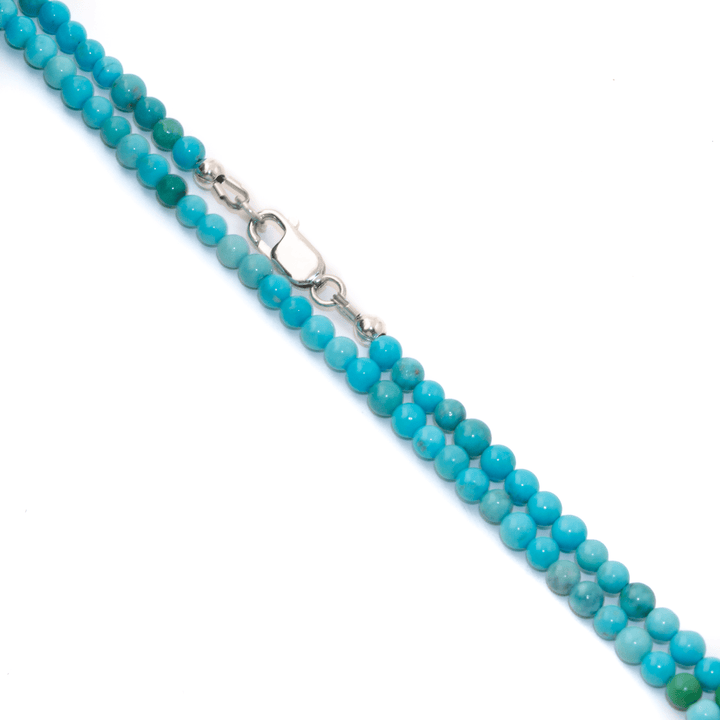 4mm Smooth Sonoran Turquoise Round Beaded Necklace - Kingdom Jewelry