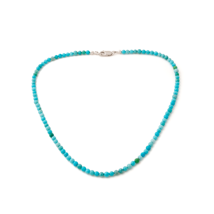 4mm Smooth Sonoran Turquoise Round Beaded Necklace - Kingdom Jewelry