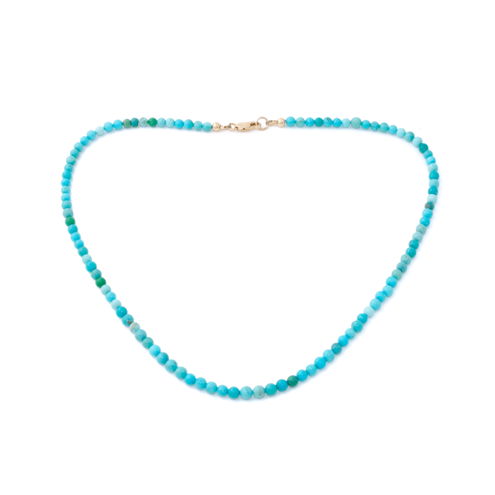 4mm Smooth Sonoran Turquoise Round Beaded Necklace - Kingdom Jewelry