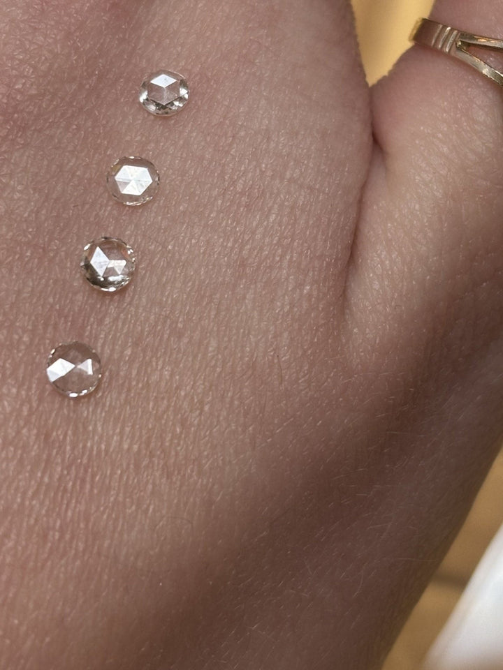 4x Natural Round Rose Cut Diamonds 0.46ctw - Kingdom Jewelry