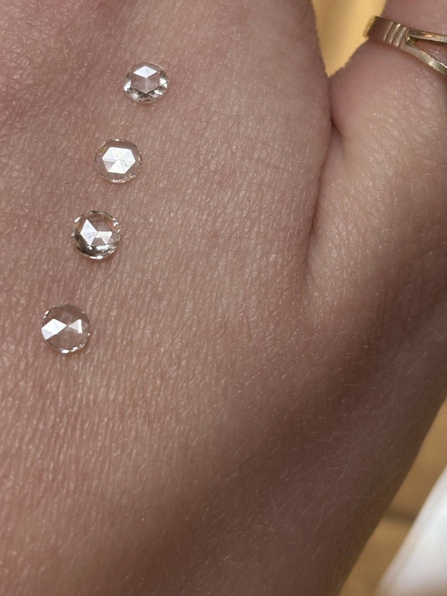 4x Natural Round Rose Cut Diamonds 0.46ctw - Kingdom Jewelry