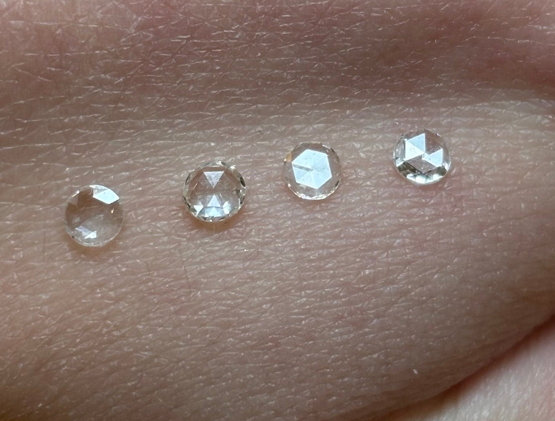 4x Natural Round Rose Cut Diamonds 0.46ctw - Kingdom Jewelry