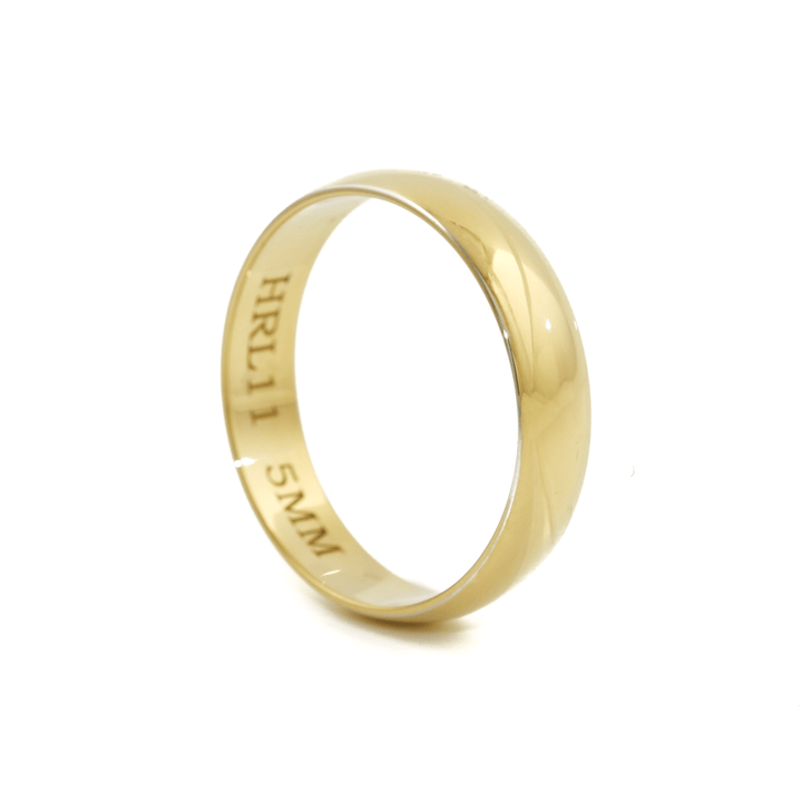 5mm Smooth Dome Half - Round Cigar Band - Kingdom Jewelry