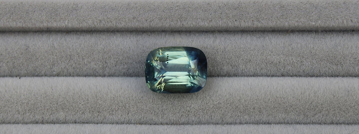 6.11ct Cushion Cut Parti Sapphire - Kingdom Jewelry