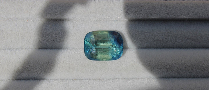 6.11ct Cushion Cut Parti Sapphire - Kingdom Jewelry