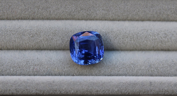 6.15ct Cushion Royal Blue Sapphire - Kingdom Jewelry