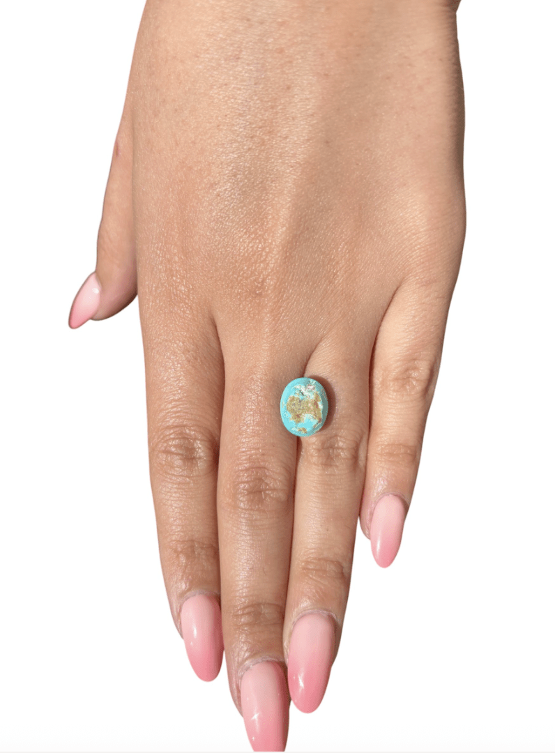 6.35ct Persian Robins Egg Blue Natural Turquoise - Kingdom Jewelry