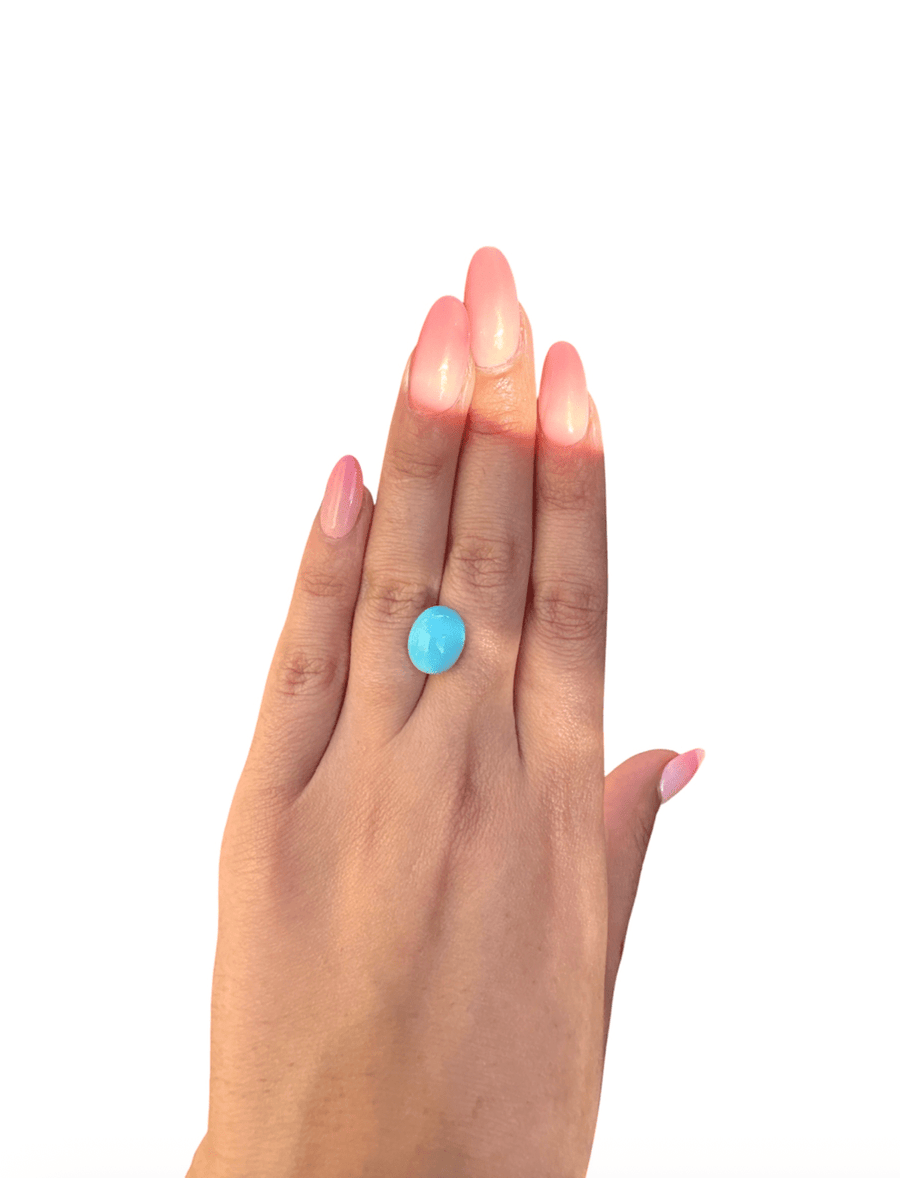 6.35ct Persian Robins Egg Blue Natural Turquoise - Kingdom Jewelry