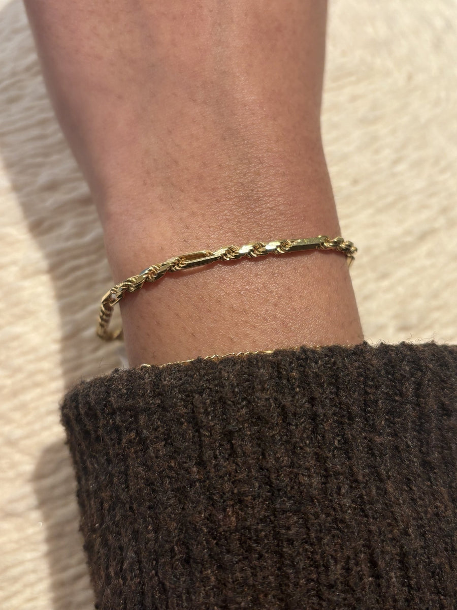7 Inch 14k Fiagro Twist Bracelet - Kingdom Jewelry