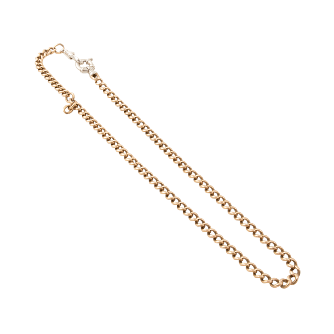 9k Rose Gold & Silver x Vintage 5mm Pocket Watch Chain - Kingdom Jewelry