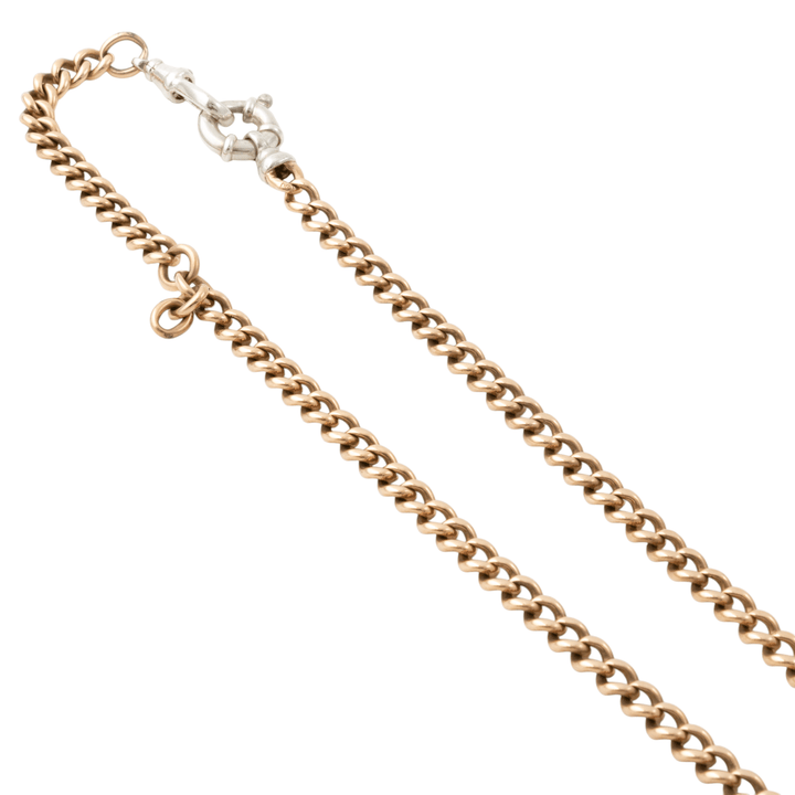 9k Rose Gold & Silver x Vintage 5mm Pocket Watch Chain - Kingdom Jewelry
