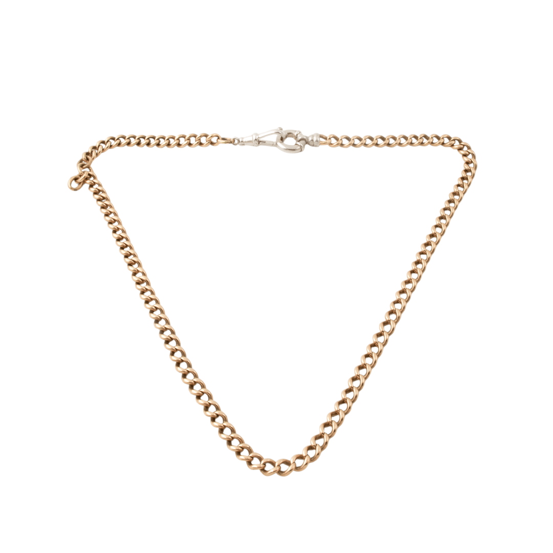 9k Rose Gold & Silver x Vintage 5mm Pocket Watch Chain - Kingdom Jewelry